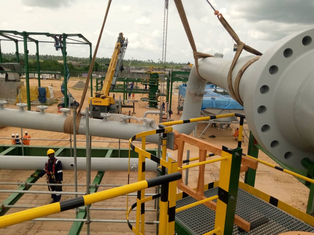 Road construction site with heavy machinery
